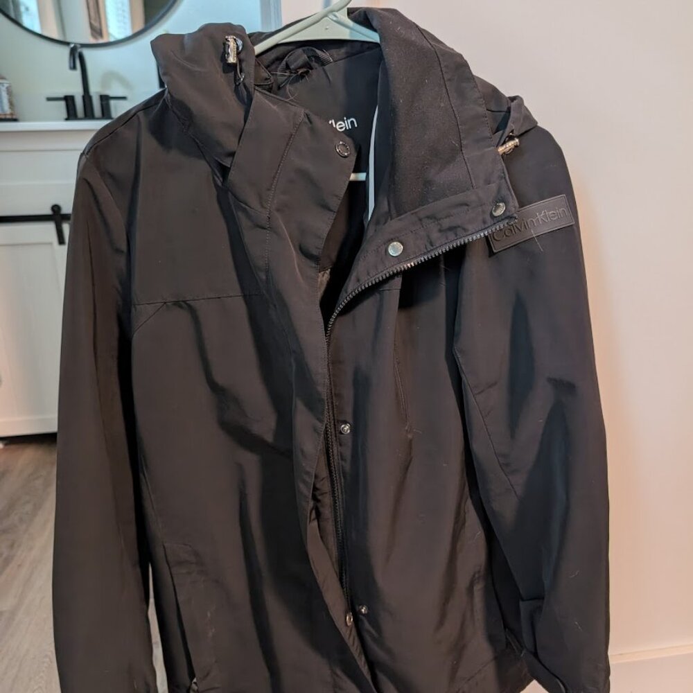 Calvin Klein Black Hooded Jacket - Size L